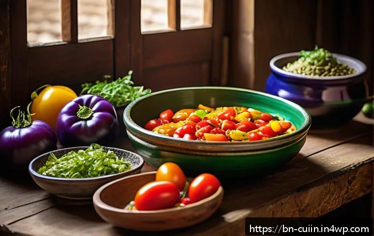 채식 요리의 풍미를 위한 조리법 가이드 - A vibrant vegetarian kitchen scene featuring fresh seasonal Bengali vegetables such as bright red to...